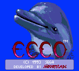 Ecco the Dolphin title screen for Sega Game Gear